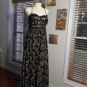 NEW Free People Black Gold Charlie Bustier Metallica CasualWomen's Dress Size XS